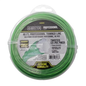 490-010-9026 Trimmer Line, 0.08 in Dia, 40 ft L, Co-Polymer